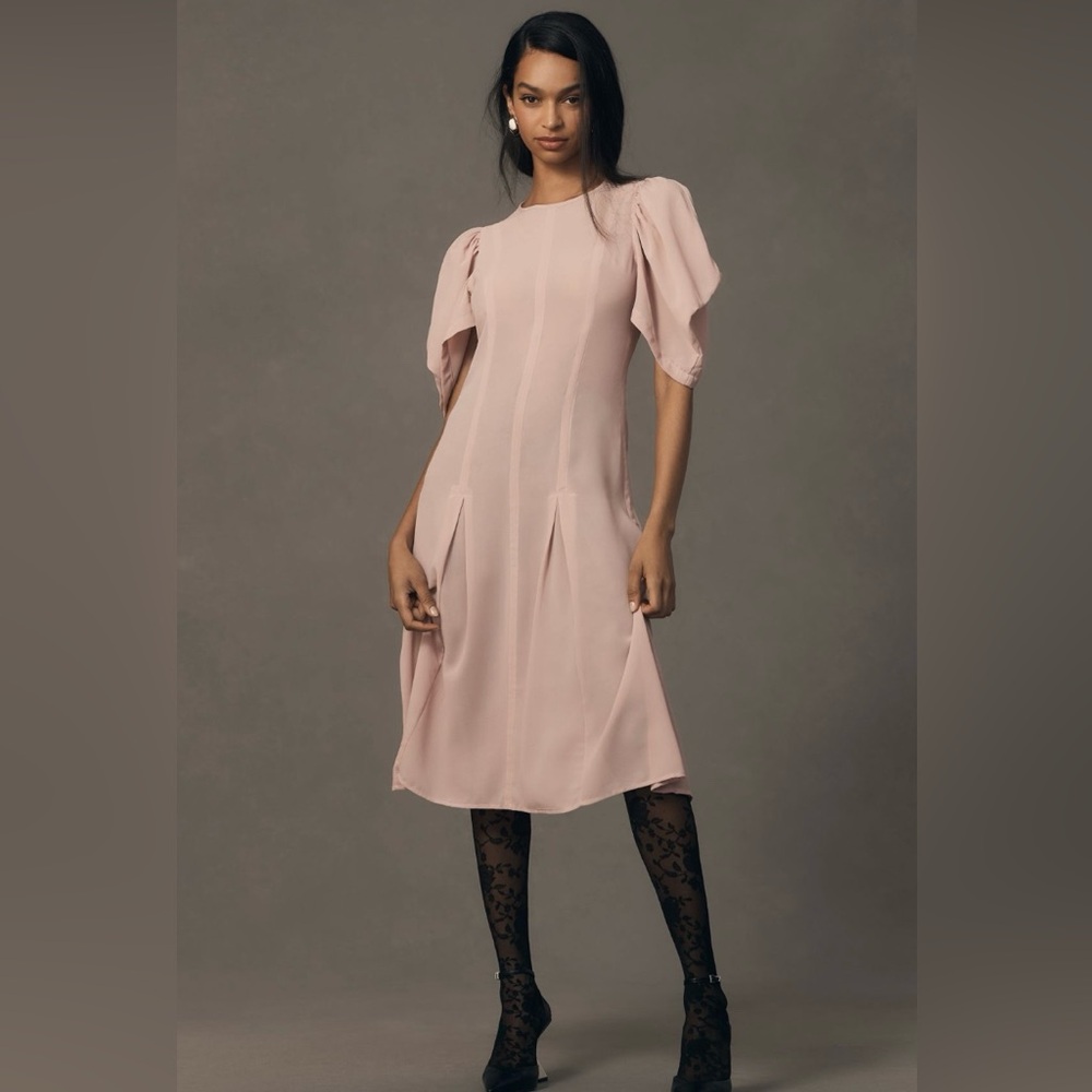 By Anthropologie Modern Sheer Midi Dress NWT